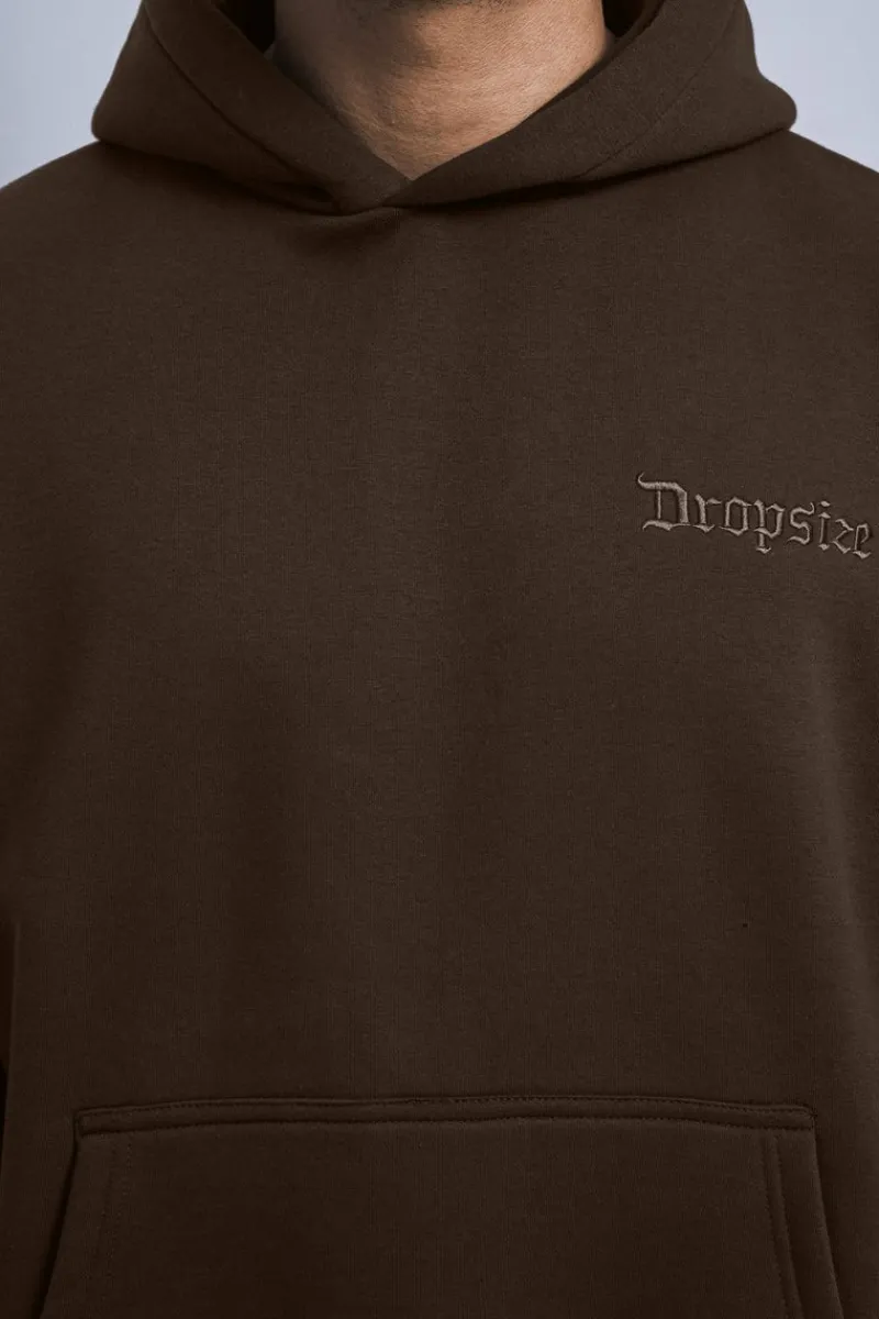 Hoodie<Dropsize Heavy Oversize Embo Hoodie Chocolate Brown