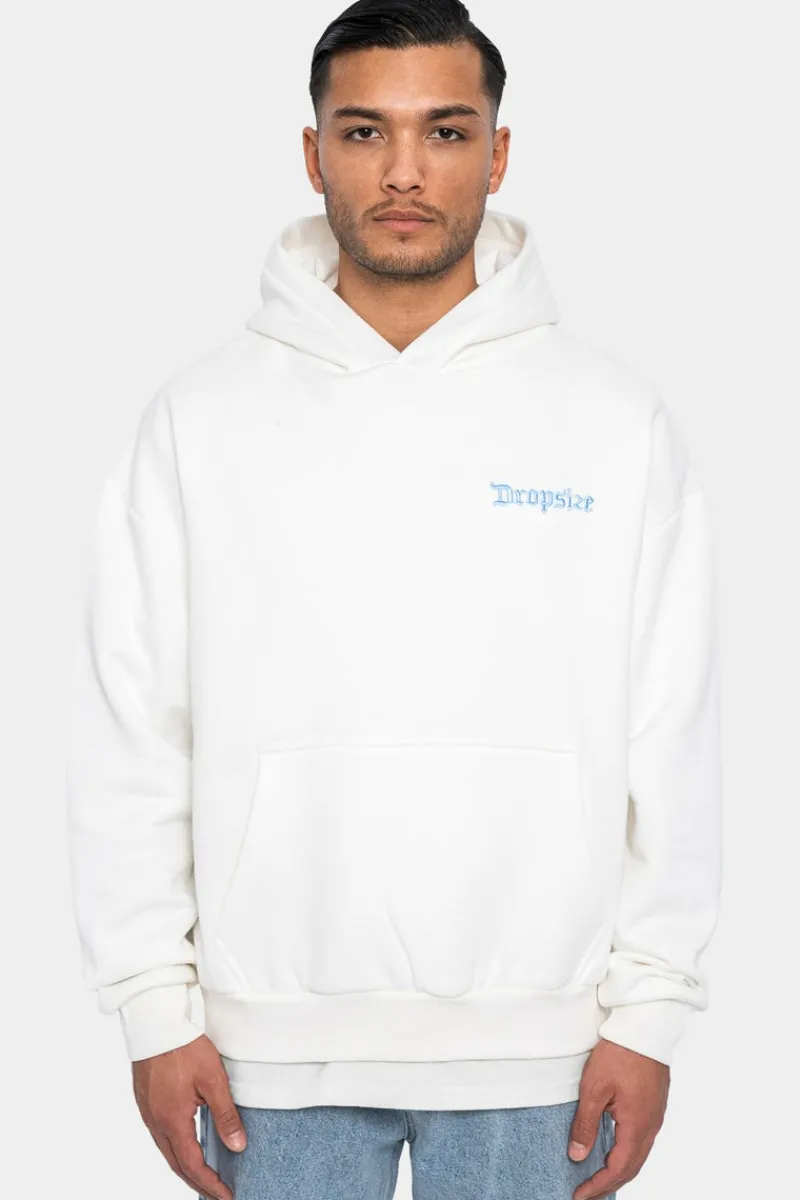 Hoodie<Dropsize Heavy Oversize Embo Hoodie Cream/Babyblue