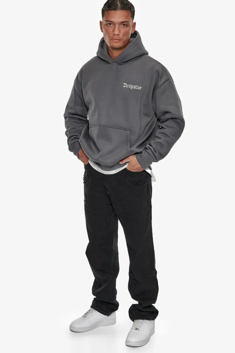 Hoodie<Dropsize Heavy Oversize Embo Hoodie Grey / Cream