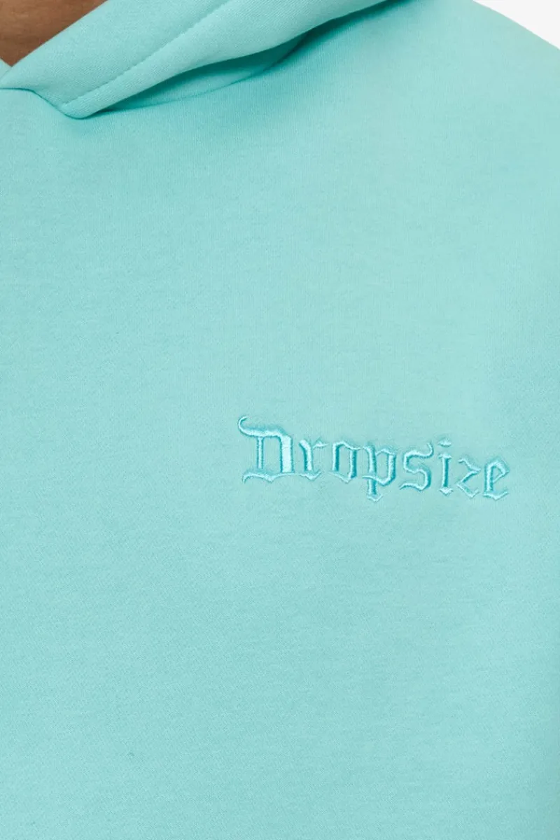 Hoodie<Dropsize Heavy Oversize Embo Hoodie Turquoise