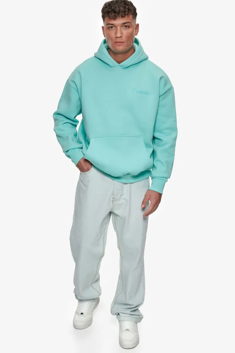 Hoodie<Dropsize Heavy Oversize Embo Hoodie Turquoise