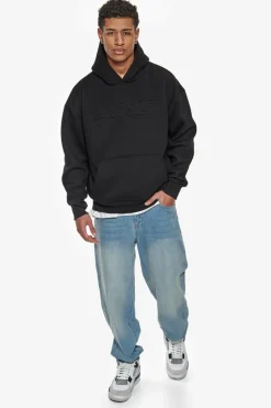 Hoodie<Dropsize Heavy Oversize Embossed Hoodie Black