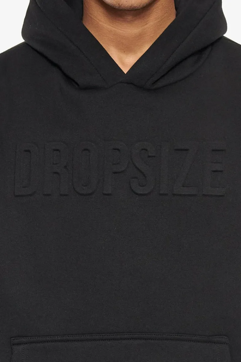 Hoodie<Dropsize Heavy Oversize Embossed Hoodie Black
