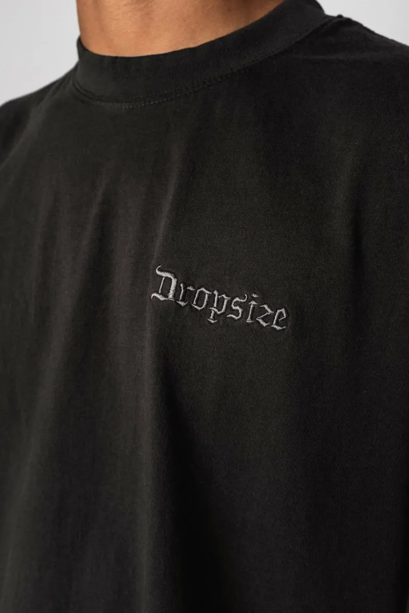T-Shirt<Dropsize Heavy Oversize Embo T-Shirt Washed Black