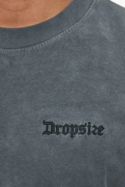 T-Shirt<Dropsize Heavy Oversize Embo T-Shirt Washed Grey