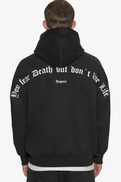 Hoodie<Dropsize Heavy Oversize Fear Death Hoodie Black