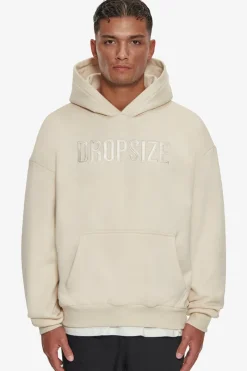 Hoodie<Dropsize Heavy Oversize Flat Front Embo Hoodie Coconut Milk