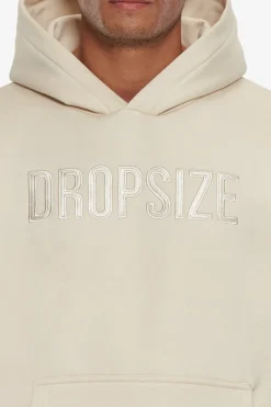 Hoodie<Dropsize Heavy Oversize Flat Front Embo Hoodie Coconut Milk