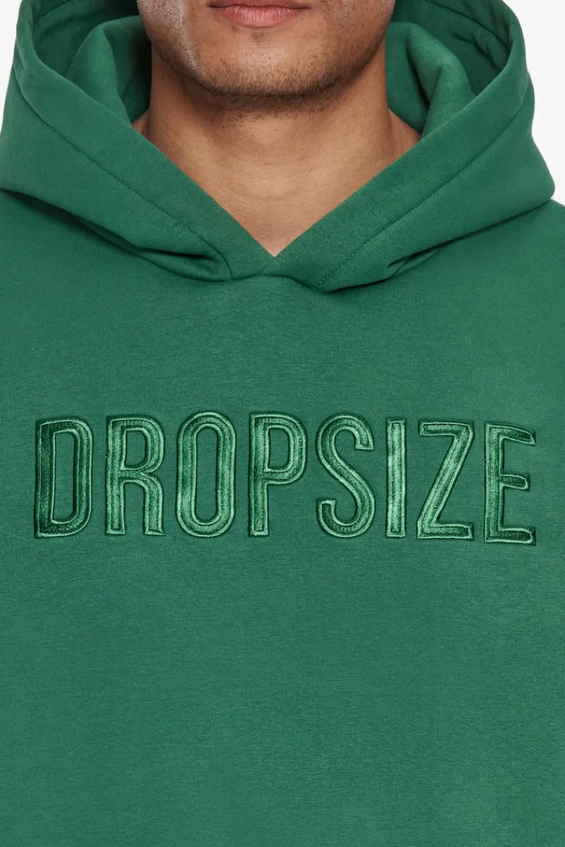 Hoodie<Dropsize Heavy Oversize Flat Front Embo Hoodie Washed Green