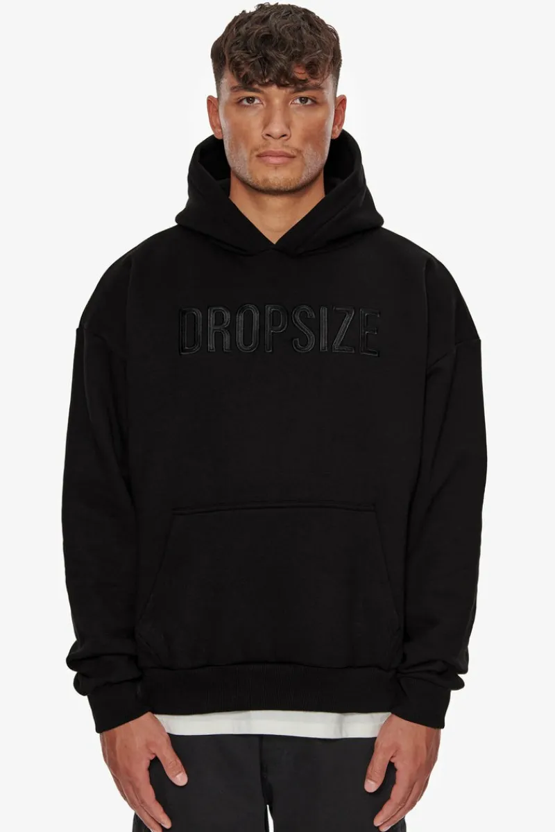 Hoodie<Dropsize Heavy Oversize Flat Front Embo Hoodie Black