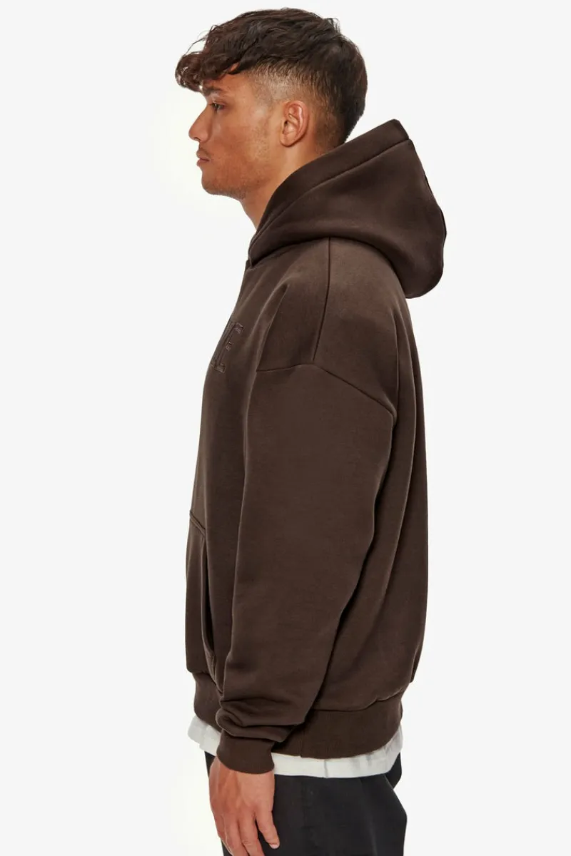 Hoodie<Dropsize Heavy Oversize Flat Front Embo Hoodie Chocolate