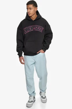 Hoodie<Dropsize Heavy Oversize Flat V2 Embo Hoodie Black