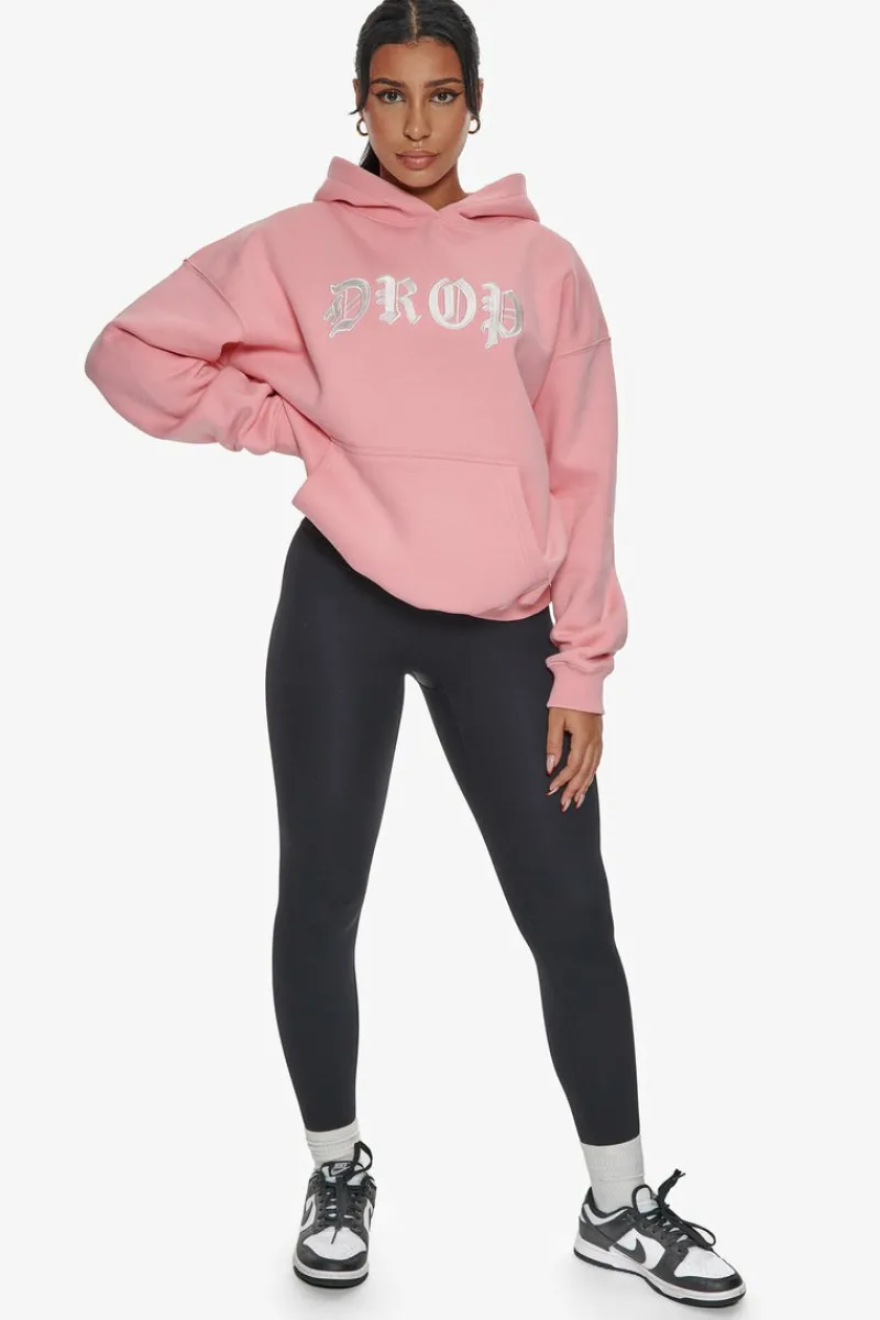 Frauen<Dropsize Heavy Oversize Front Logo Hoodie Pink