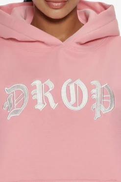 Frauen<Dropsize Heavy Oversize Front Logo Hoodie Pink