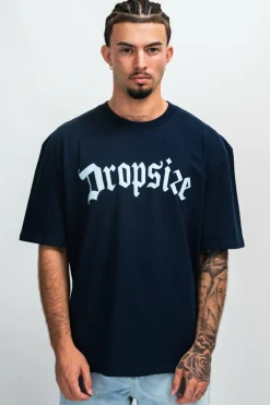 T-Shirt<Dropsize Heavy Oversize Front Logo T-Shirt Black Iris
