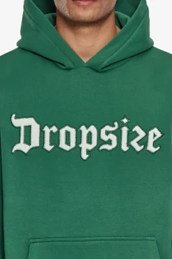 Hoodie<Dropsize Heavy Oversize Frottee Embo Hoodie Washed Green / Cream