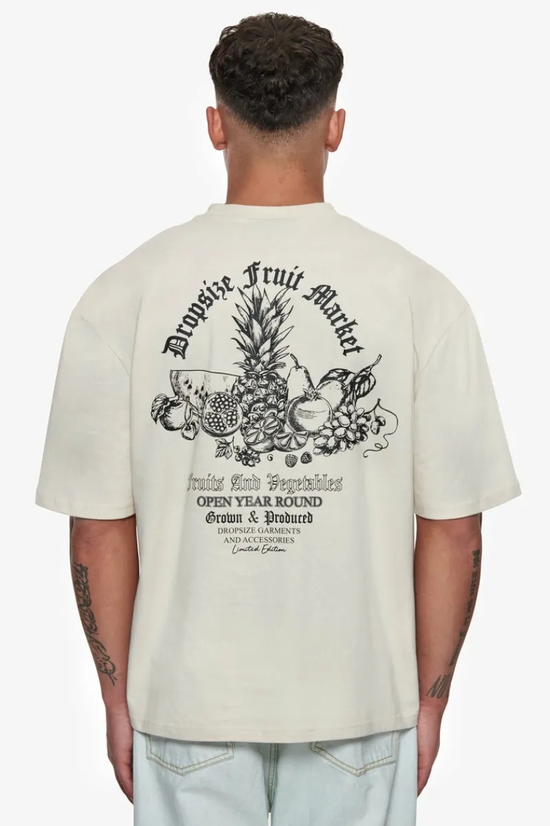 T-Shirt<Dropsize Heavy Oversize Fruit Market T-Shirt Coconut Milk