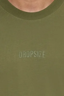 T-Shirt<Dropsize Heavy Oversize Hd Logo T-Shirt Olive