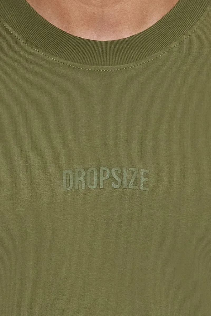 T-Shirt<Dropsize Heavy Oversize Hd Logo T-Shirt Olive