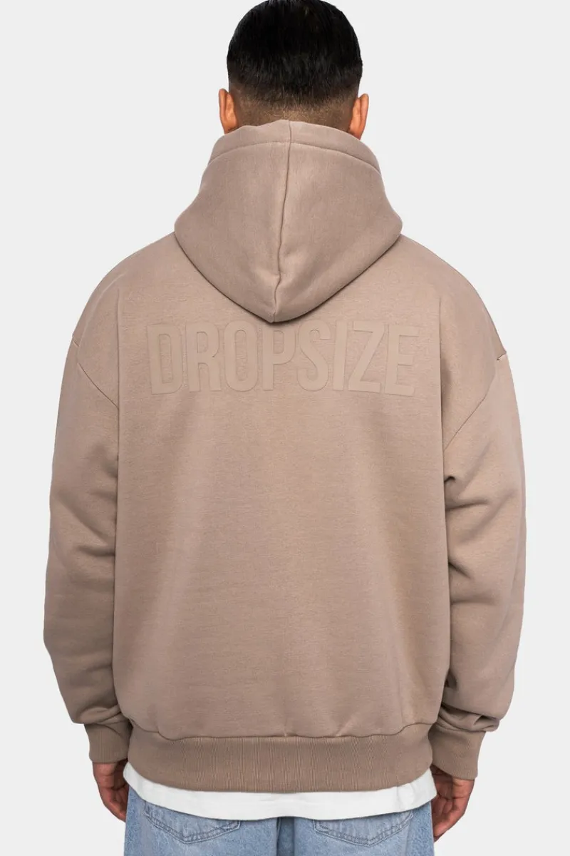 Hoodie<Dropsize Heavy Oversize Hd Print Hoodie Simply Taupe