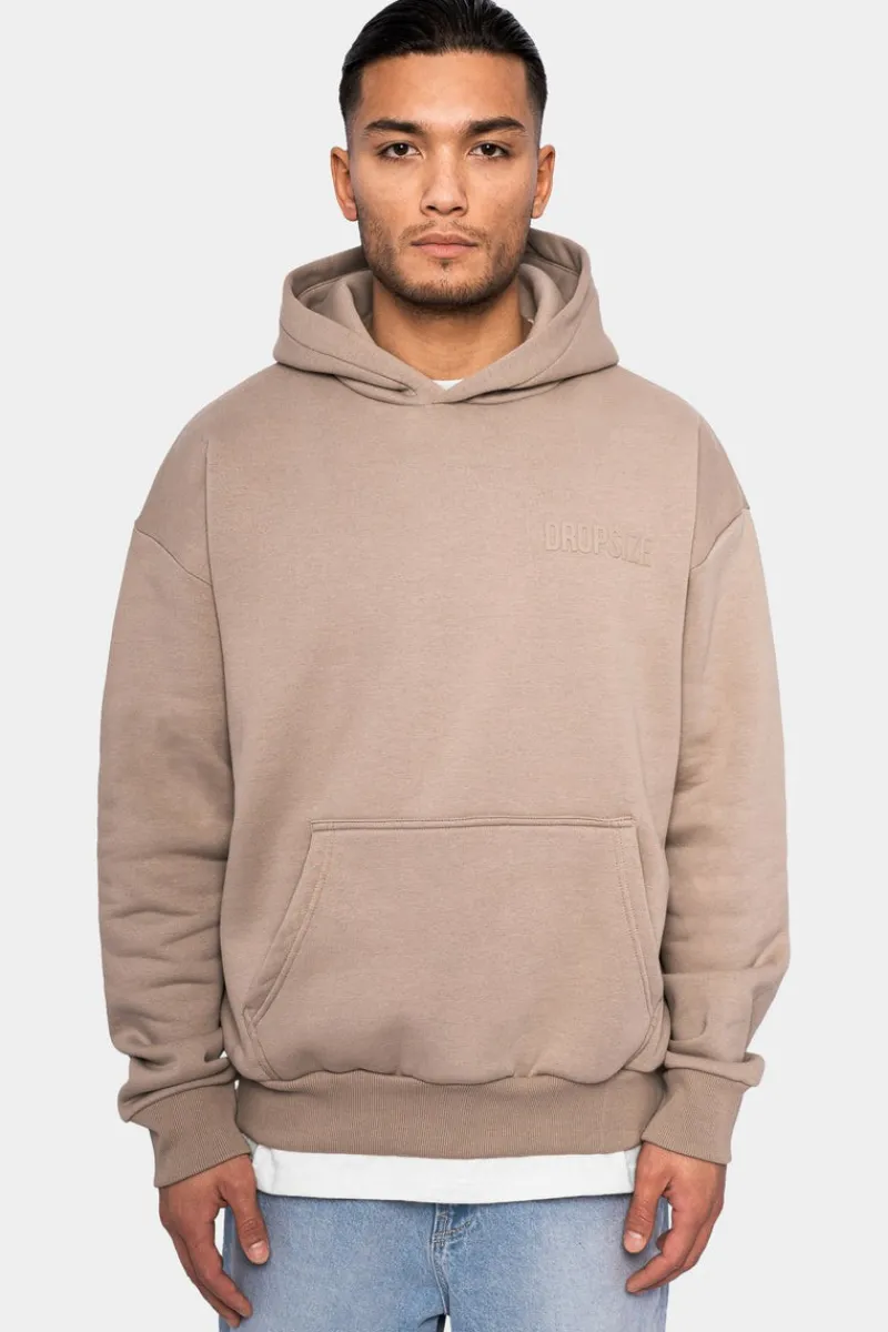 Hoodie<Dropsize Heavy Oversize Hd Print Hoodie Simply Taupe