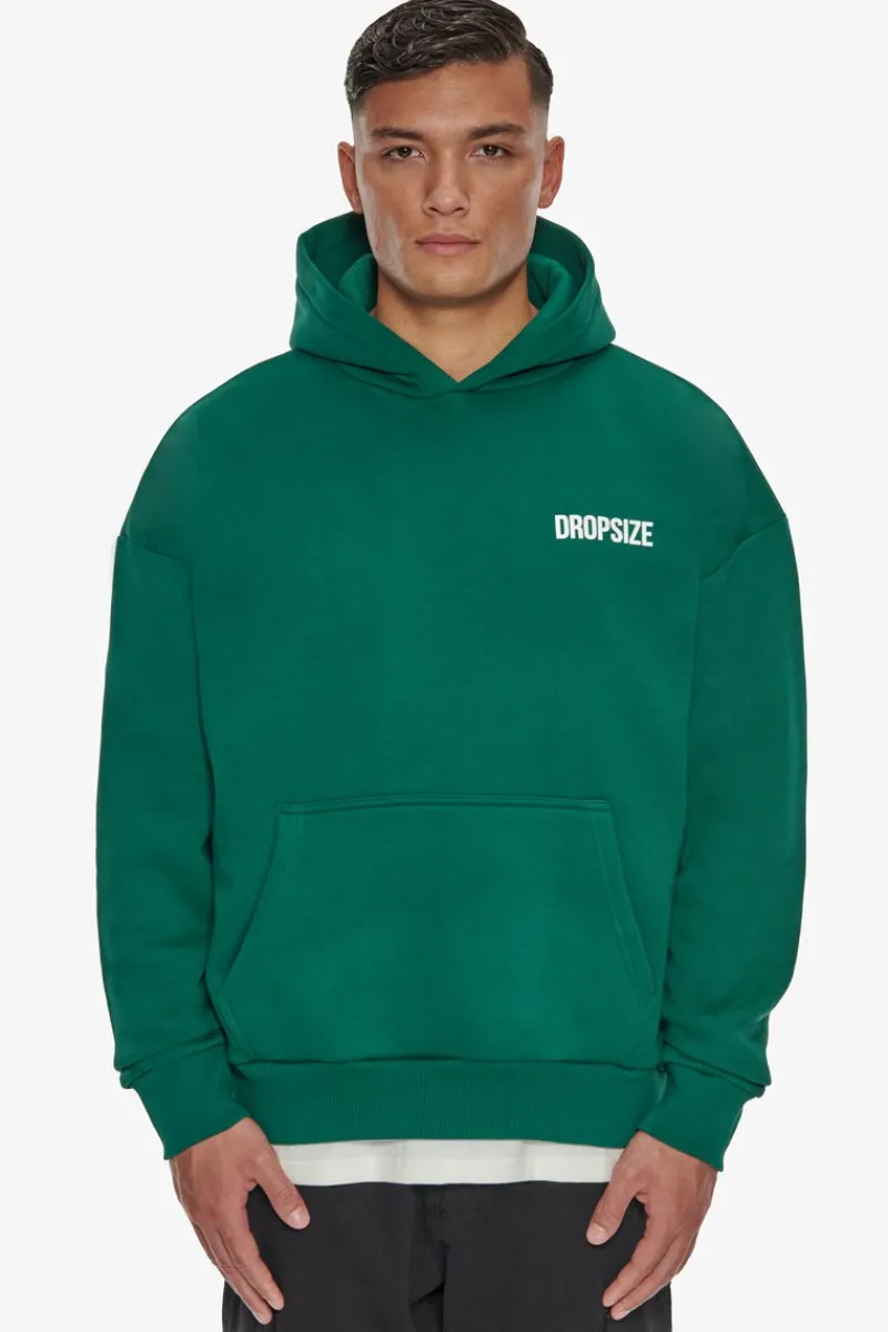 Hoodie<Dropsize Heavy Oversize Hd Print Hoodie Green / White