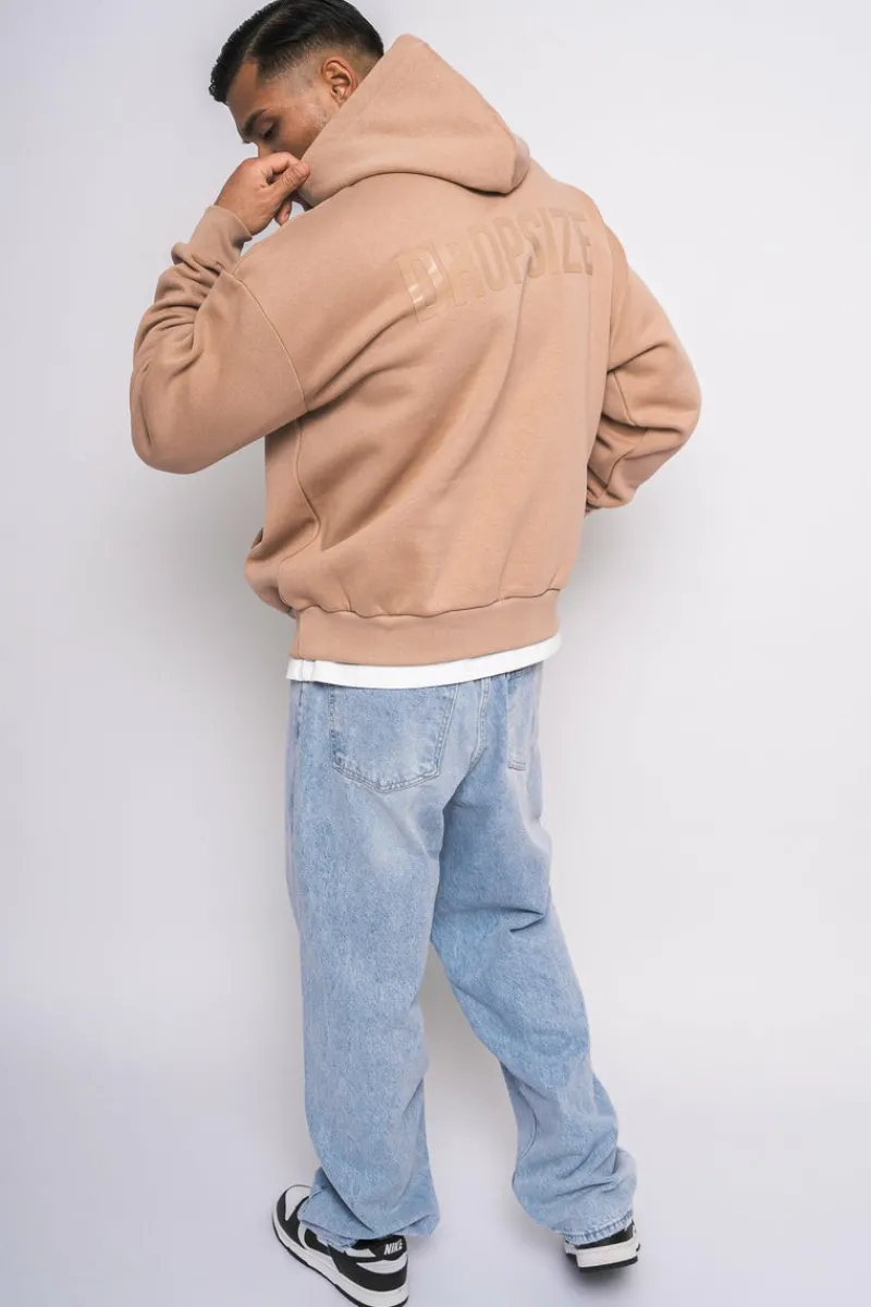 Hoodie<Dropsize Heavy Oversize Hd Print Hoodie Beige