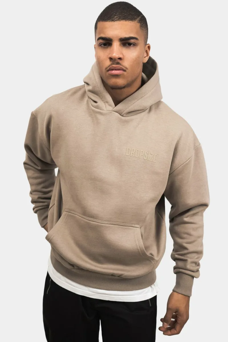 Hoodie<Dropsize Heavy Oversize Hd Print Hoodie Silver Mink
