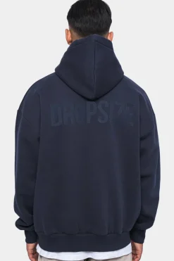 Hoodie<Dropsize Heavy Oversize Hd Print Hoodie Washed Navy