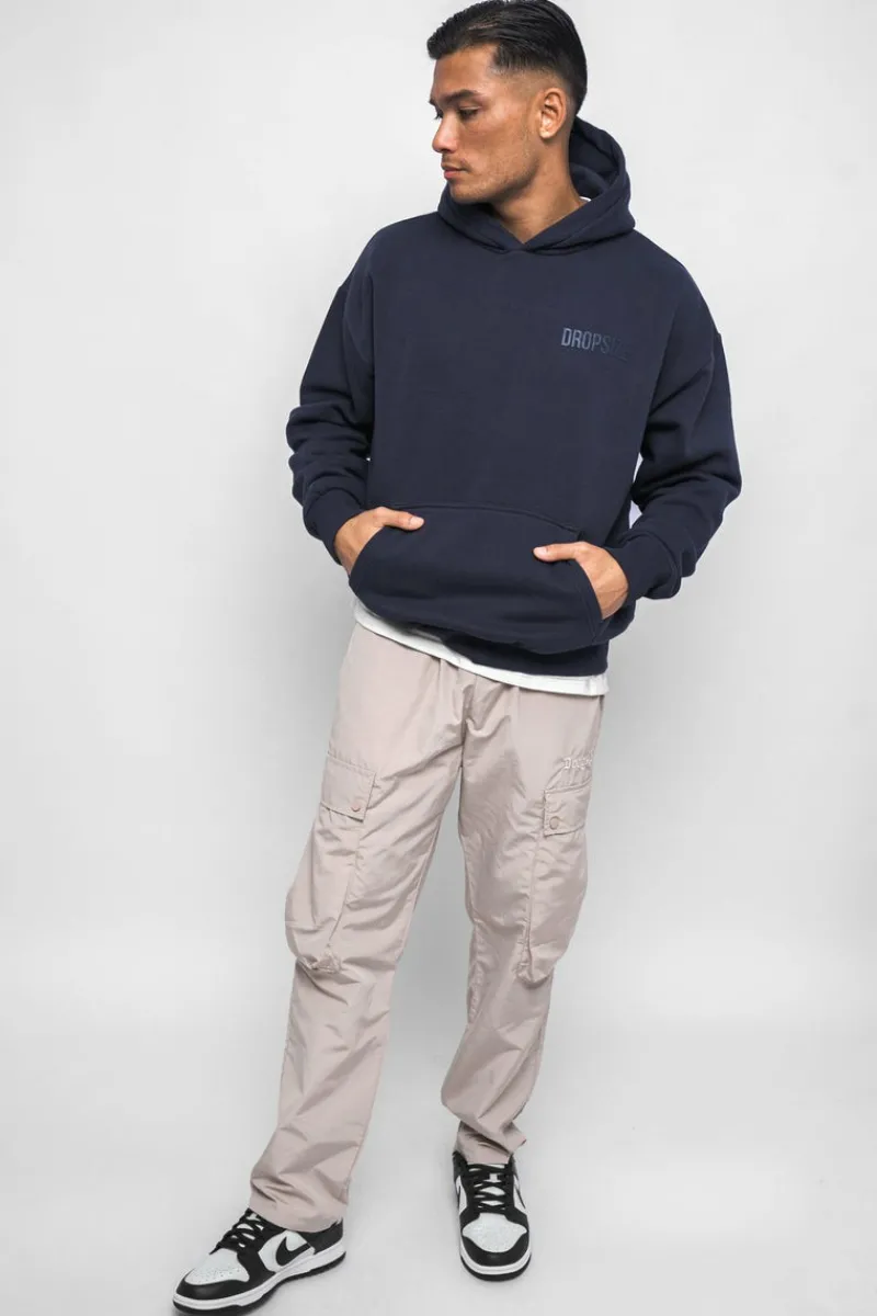 Hoodie<Dropsize Heavy Oversize Hd Print Hoodie Washed Navy