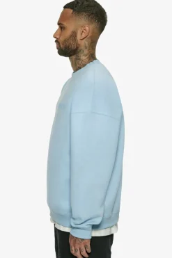 Sweater<Dropsize Heavy Oversize Hd Print Sweater Baby Blue