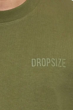 T-Shirt<Dropsize Heavy Oversize Hd Print T-Shirt Olive