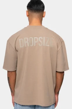 T-Shirt<Dropsize Heavy Oversize Hd Print T-Shirt Weathered Teak
