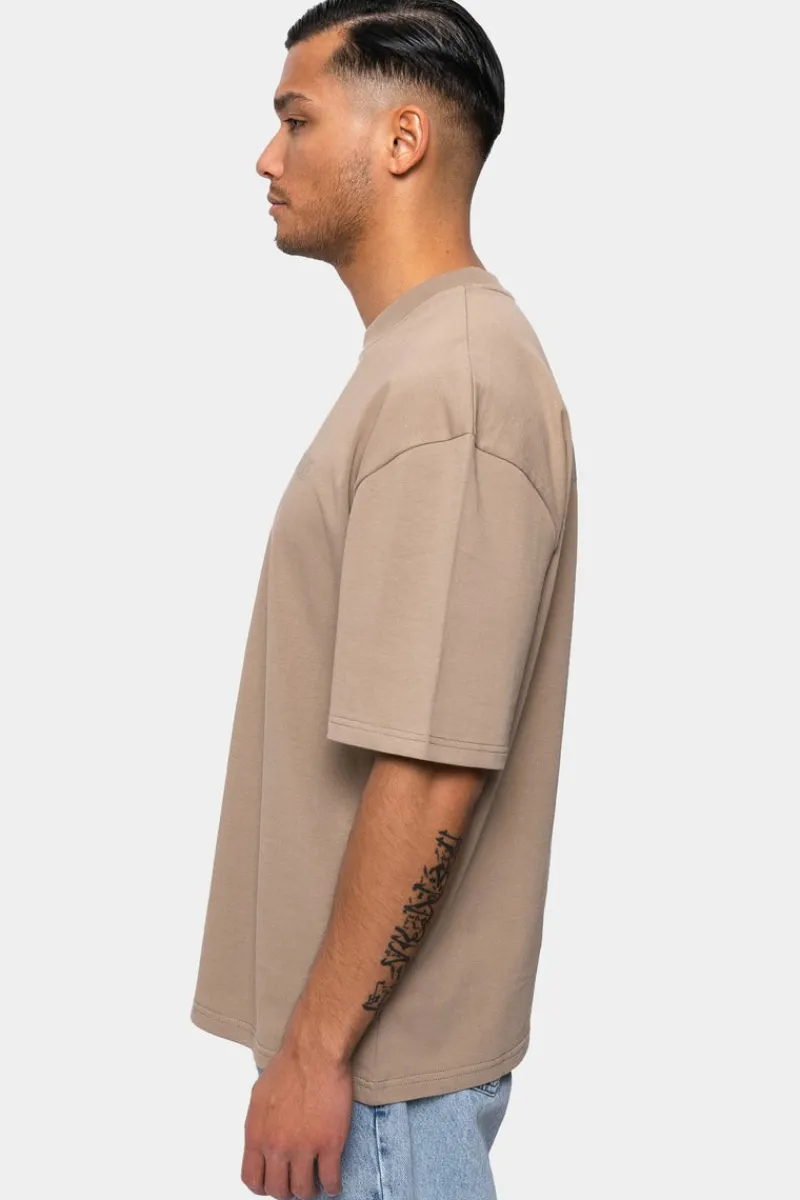 T-Shirt<Dropsize Heavy Oversize Hd Print T-Shirt Weathered Teak