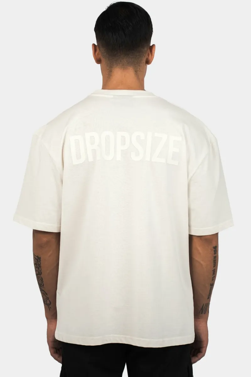 T-Shirt<Dropsize Heavy Oversize Hd Print T-Shirt Cream White