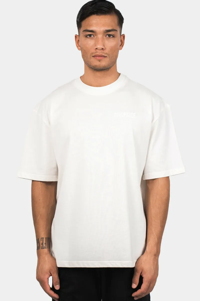 T-Shirt<Dropsize Heavy Oversize Hd Print T-Shirt Cream White