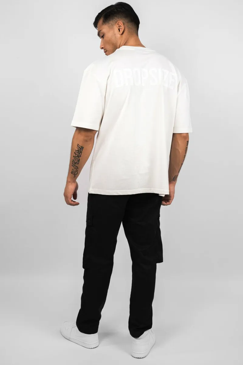 T-Shirt<Dropsize Heavy Oversize Hd Print T-Shirt Cream White