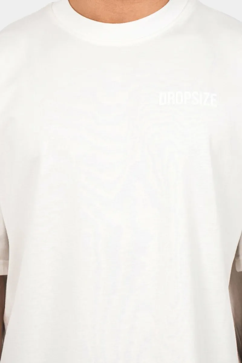 T-Shirt<Dropsize Heavy Oversize Hd Print T-Shirt Cream White