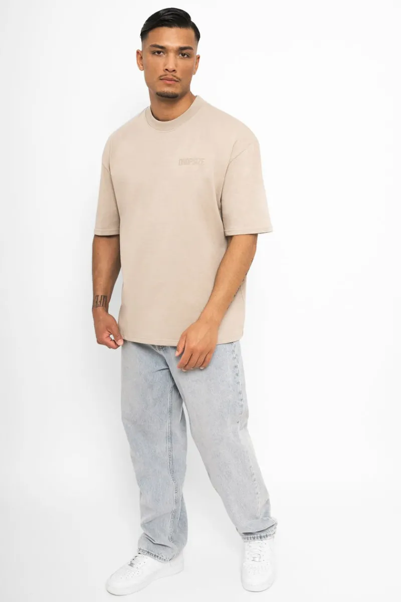 T-Shirt<Dropsize Heavy Oversize Hd Print T-Shirt Stone