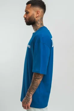 T-Shirt<Dropsize Heavy Oversize Hd Print T-Shirt Blue/White