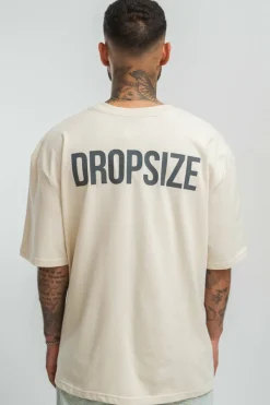 T-Shirt<Dropsize Heavy Oversize Hd Print T-Shirt Coconut/ Stone