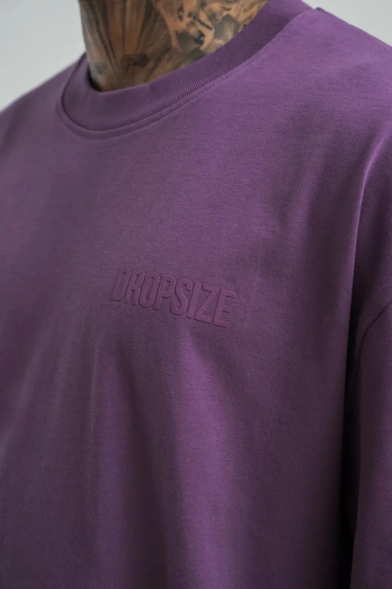 T-Shirt<Dropsize Heavy Oversize Hd Print T-Shirt Washed Purple