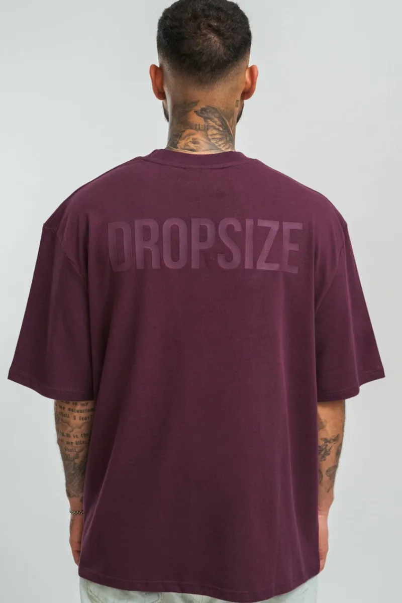 T-Shirt<Dropsize Heavy Oversize Hd Print T-Shirt Grape Wine
