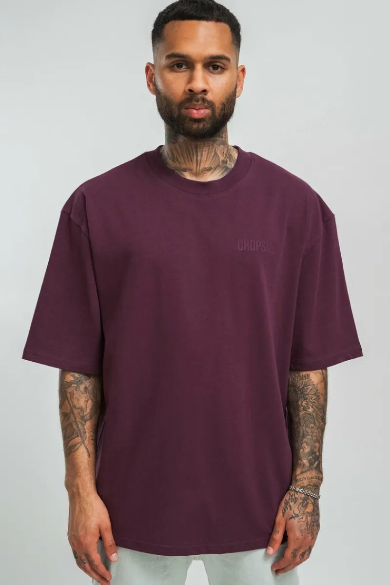 T-Shirt<Dropsize Heavy Oversize Hd Print T-Shirt Grape Wine
