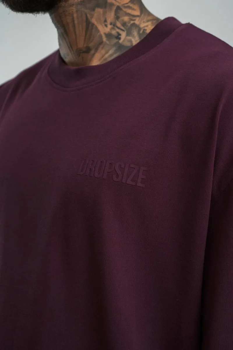 T-Shirt<Dropsize Heavy Oversize Hd Print T-Shirt Grape Wine