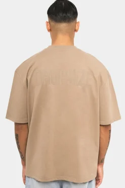 T-Shirt<Dropsize Heavy Oversize Hd Print T-Shirt Silver Mink