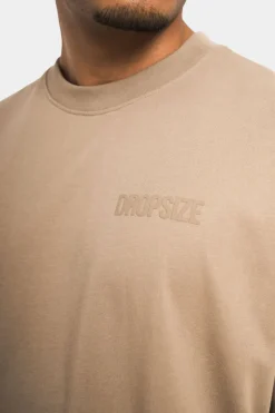 T-Shirt<Dropsize Heavy Oversize Hd Print T-Shirt Silver Mink