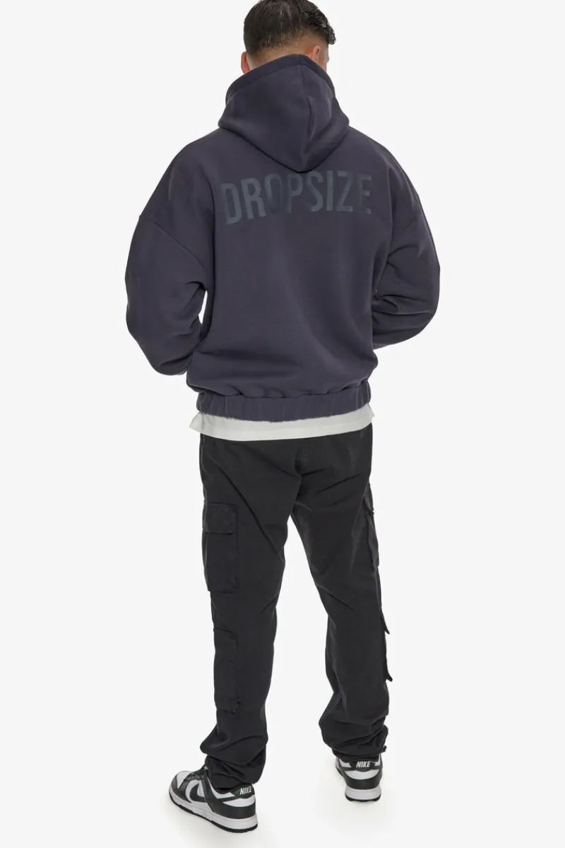 Zipper<Dropsize Heavy Oversize Hd Print Zip Hoodie Washed Navy