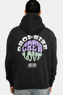Hoodie<Dropsize Heavy Oversize Hoodie Crew Love V2 Washed Black