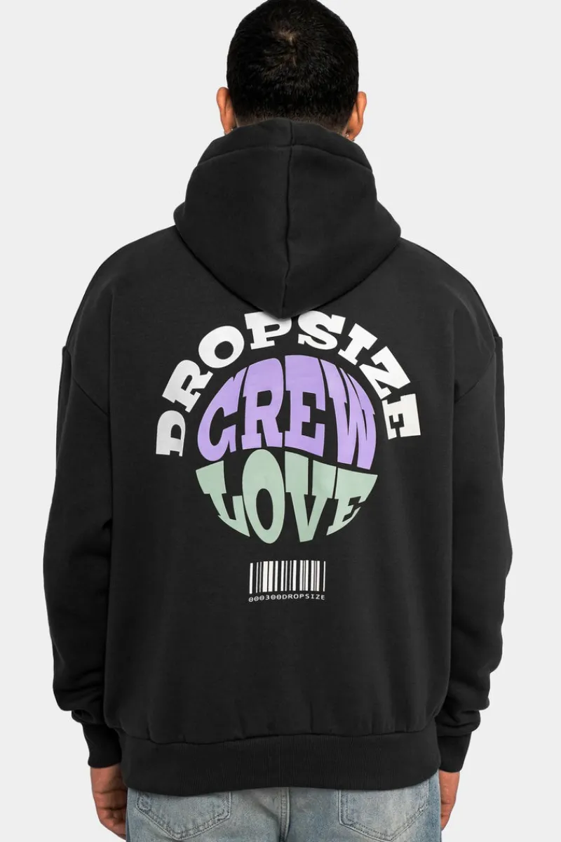 Hoodie<Dropsize Heavy Oversize Hoodie Crew Love V2 Washed Black